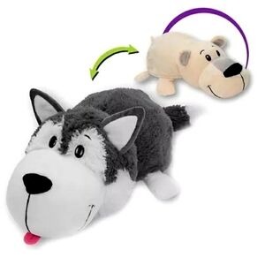 Flip a Zoo Plush Poppi Polar Bear Asher Husky Transforming Stuffed Animal EUC